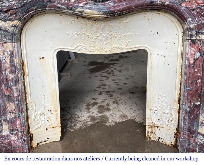 Cheminée de style Régence en marbre Fleur de Pêcher Cheminée de style Régence en marbre Fleur de Pêcher-6